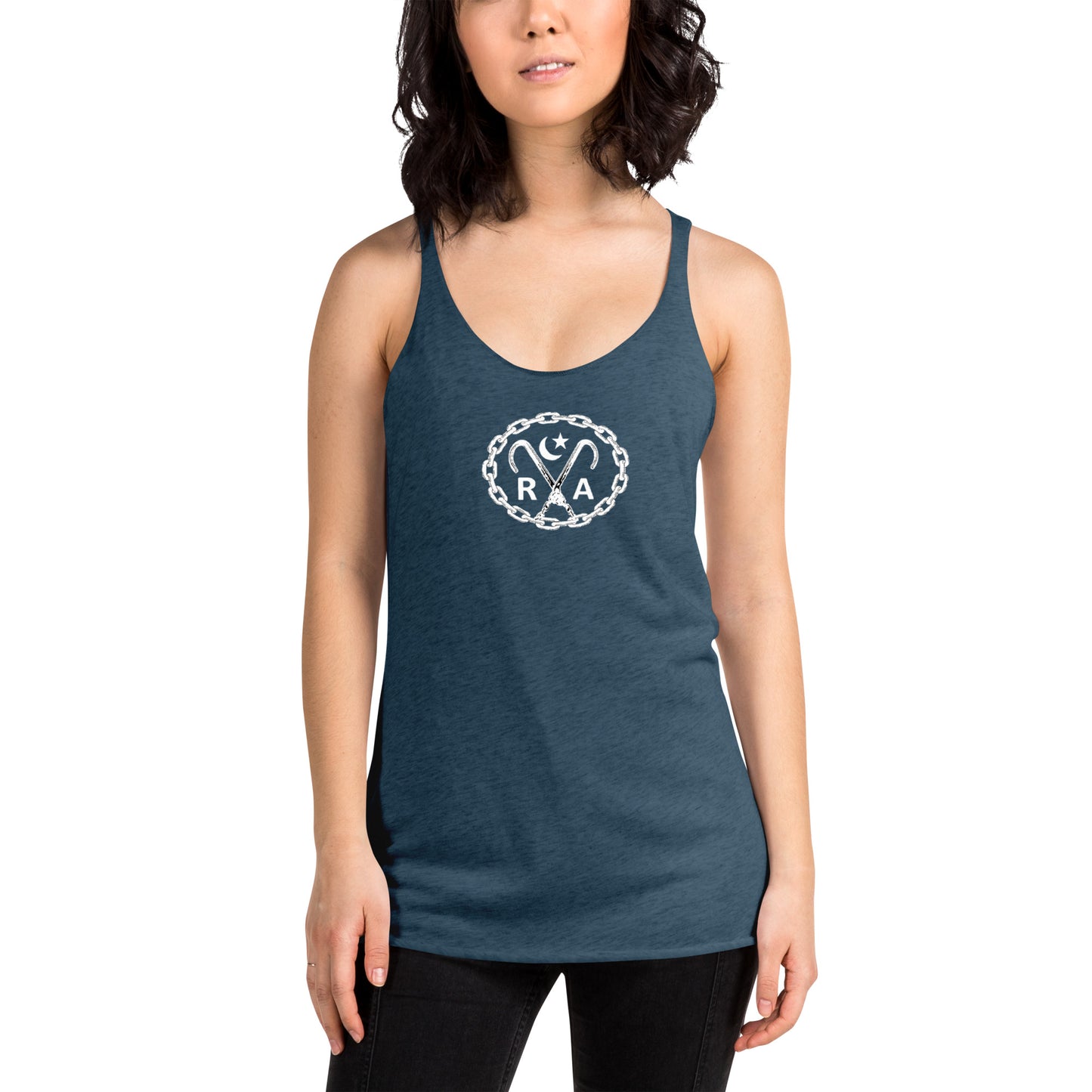 Hook and Chain - White Ink Women's Racerback Tank