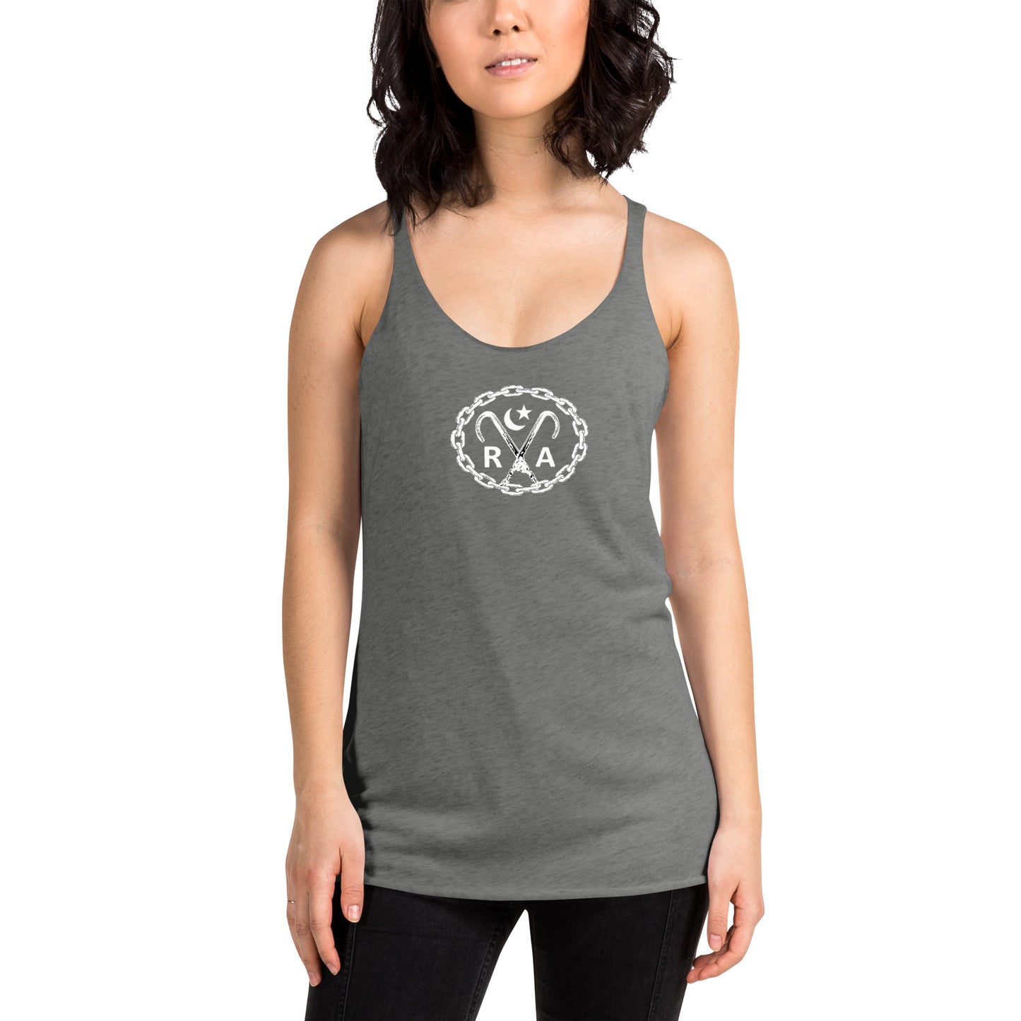 Hook and Chain - White Ink Women's Racerback Tank