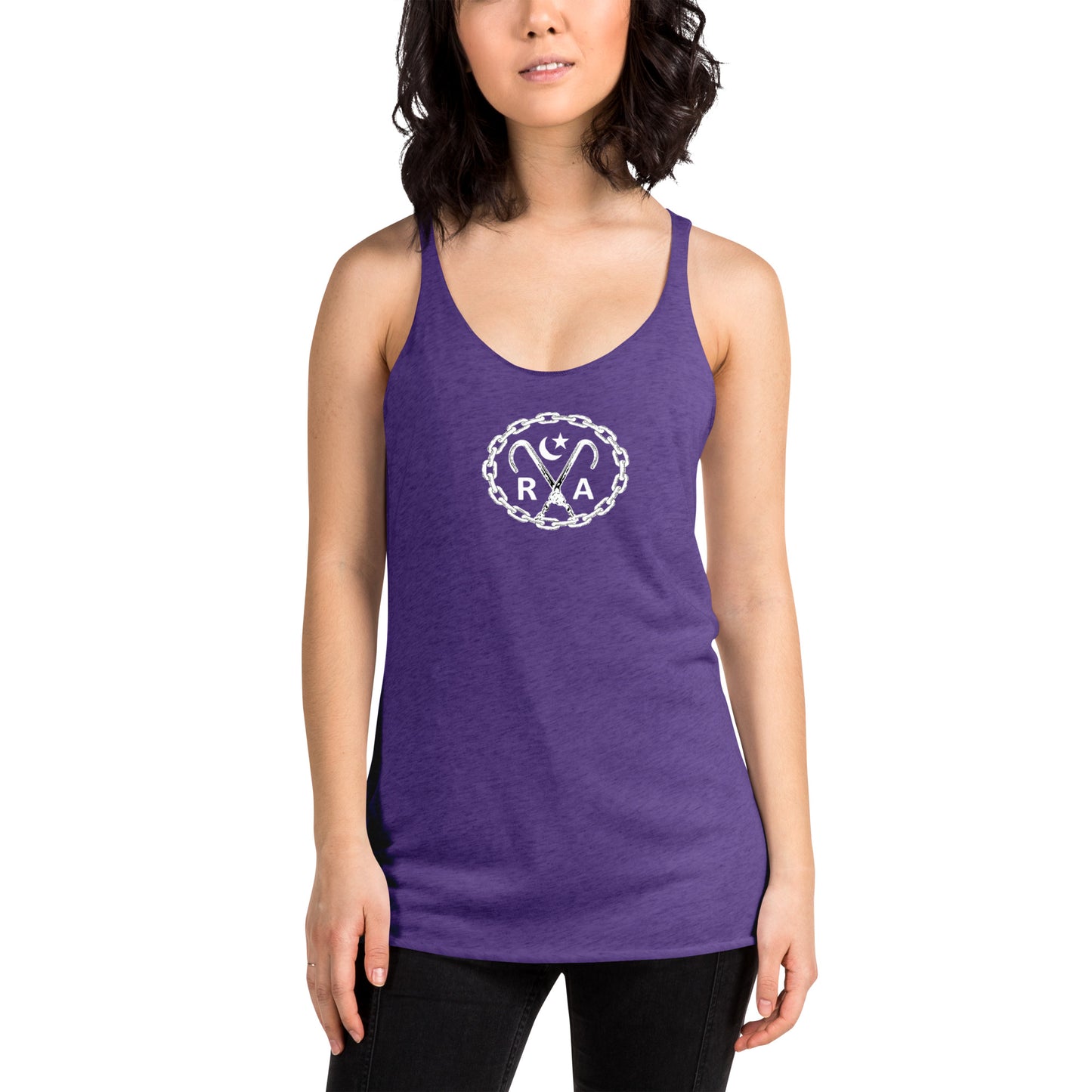 Hook and Chain - White Ink Women's Racerback Tank