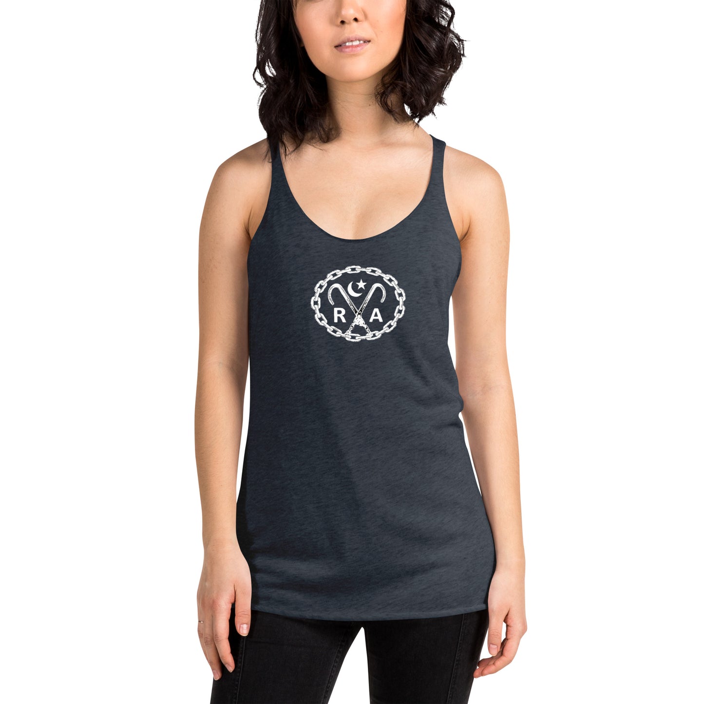 Hook and Chain - White Ink Women's Racerback Tank