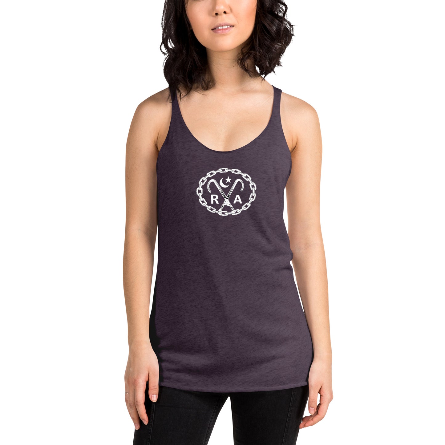 Hook and Chain - White Ink Women's Racerback Tank