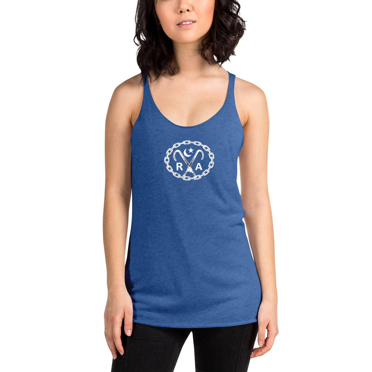 Hook and Chain - White Ink Women's Racerback Tank